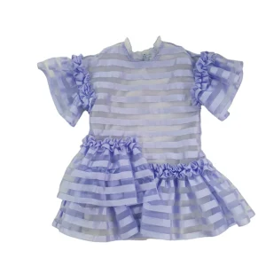 Abito "Ninfea"organza rigata a'lapage